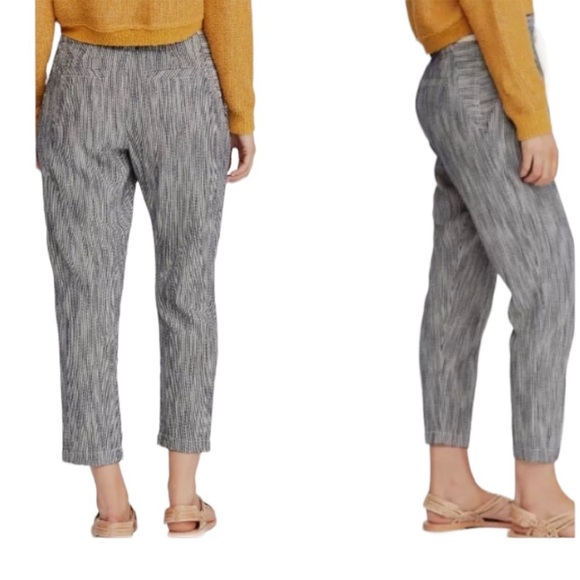 Free People Light At Sunrise Striped High Waist Cropped Pants - Picture 2 of 11